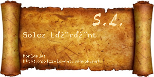 Solcz Lóránt névjegykártya